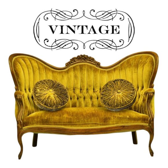 Vintage Other - Set 2 Vintage Round Gathered Crush Velvet floral Cushions Chic Filled Luxury